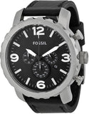  Shop Authentic Fossil Nate Chronograph Black Dial Black Leather Strap Watch for Men - JR1436 - Luxxuri