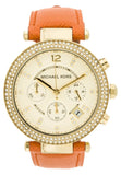  Shop Authentic Michael Kors Parker Champagne Dial Orange Leather Strap Watch for Women - MK2279 - Luxxuri