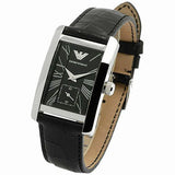  Shop Authentic Emporio Armani Classic Black Dial Black Leather Strap Watch For Women - AR0144 - Luxxuri
