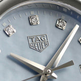  Shop Authentic Tag Heuer Link Quartz Diamonds Blue Mother of Pearl Dial Silver Steel Strap Watch for Women - WBC1313.BA0600 - Luxxuri