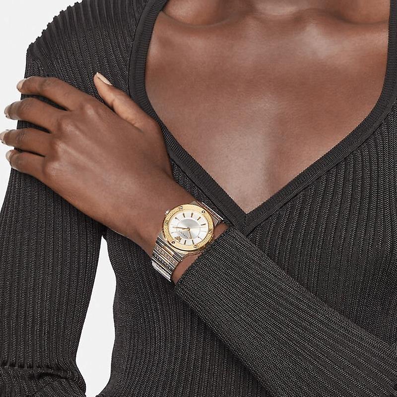  Shop Authentic Versace Hellenyium Green Dial Two Tone Steel Strap Watch for Women - VEVH00620 - Luxxuri