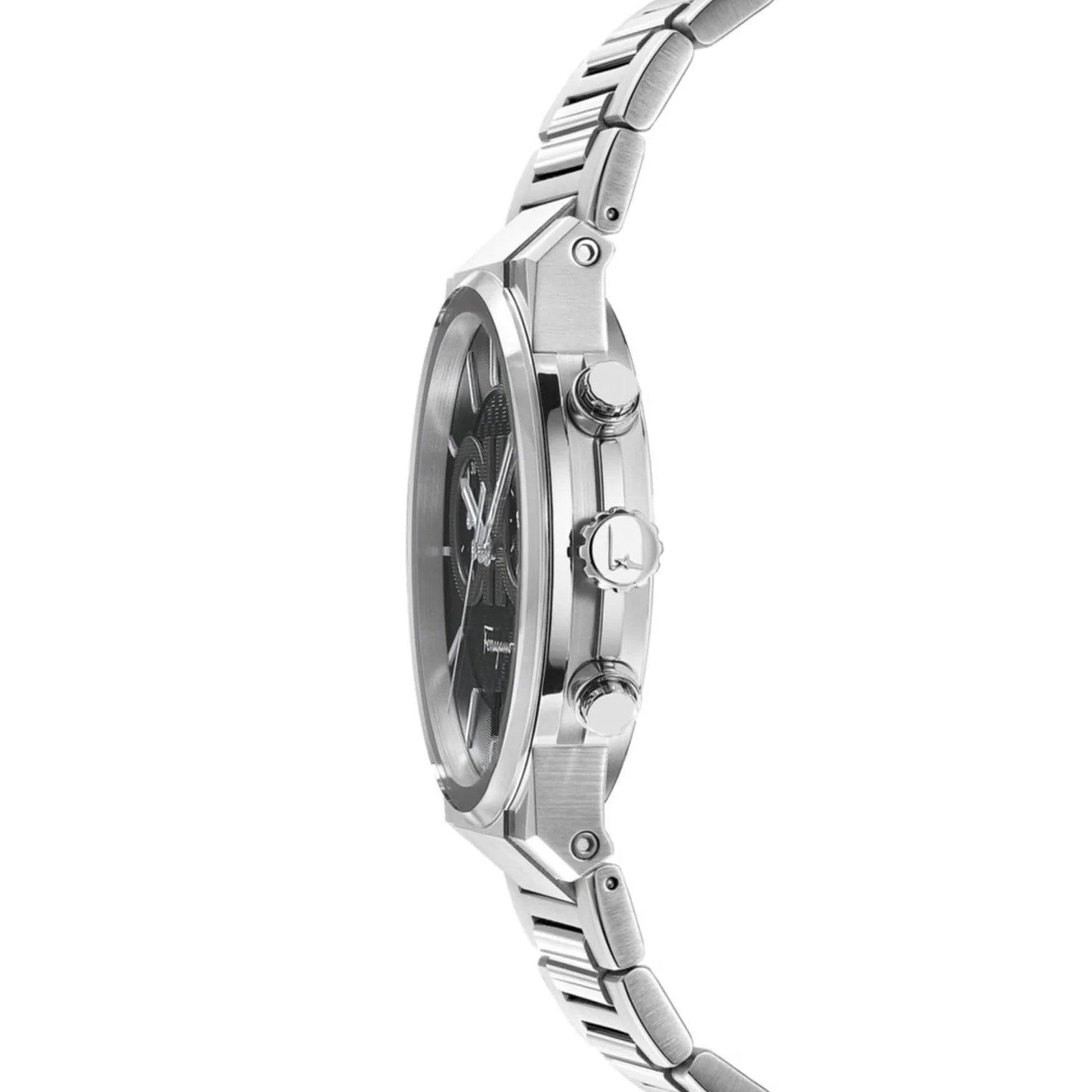  Shop Authentic Salvatore Ferragamo Sapphire Chrono Black Dial Silver Steel Strap Watch for Men - SFME00321 - Luxxuri