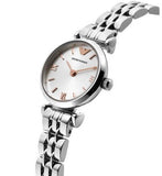  Shop Authentic Emporio Armani Gianni T Bar Quartz Silver Dial Silver Steel Strap Watch For Women - AR1935 - Luxxuri