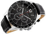  Shop Authentic Tommy Hilfiger Luke Quartz Black Dial Black Leather Strap Watch for Men - 1791117 - Luxxuri