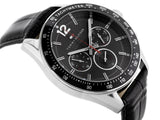  Shop Authentic Tommy Hilfiger Luke Quartz Black Dial Black Leather Strap Watch for Men - 1791117 - Luxxuri