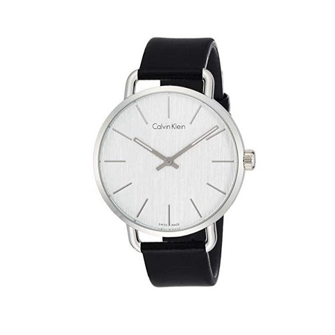  Shop Authentic Calvin Klein Even White Dial Black Leather Strap Watch for Women - K7B211C6 - Luxxuri