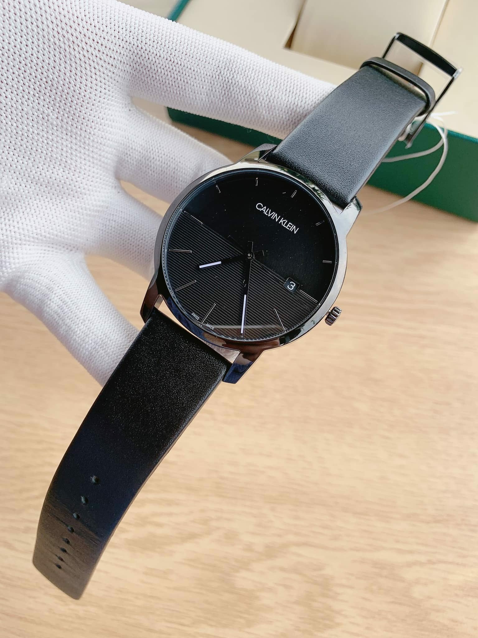  Shop Authentic Calvin Klein City Quartz Black Dial Black Leather Strap Watch for Men - K2G2G4C1 - Luxxuri