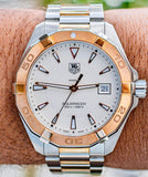  Shop Authentic Tag Heuer Aquaracer Quartz White Dial Silver Strap Watch for Men - WAY1150.BD0911 - Luxxuri