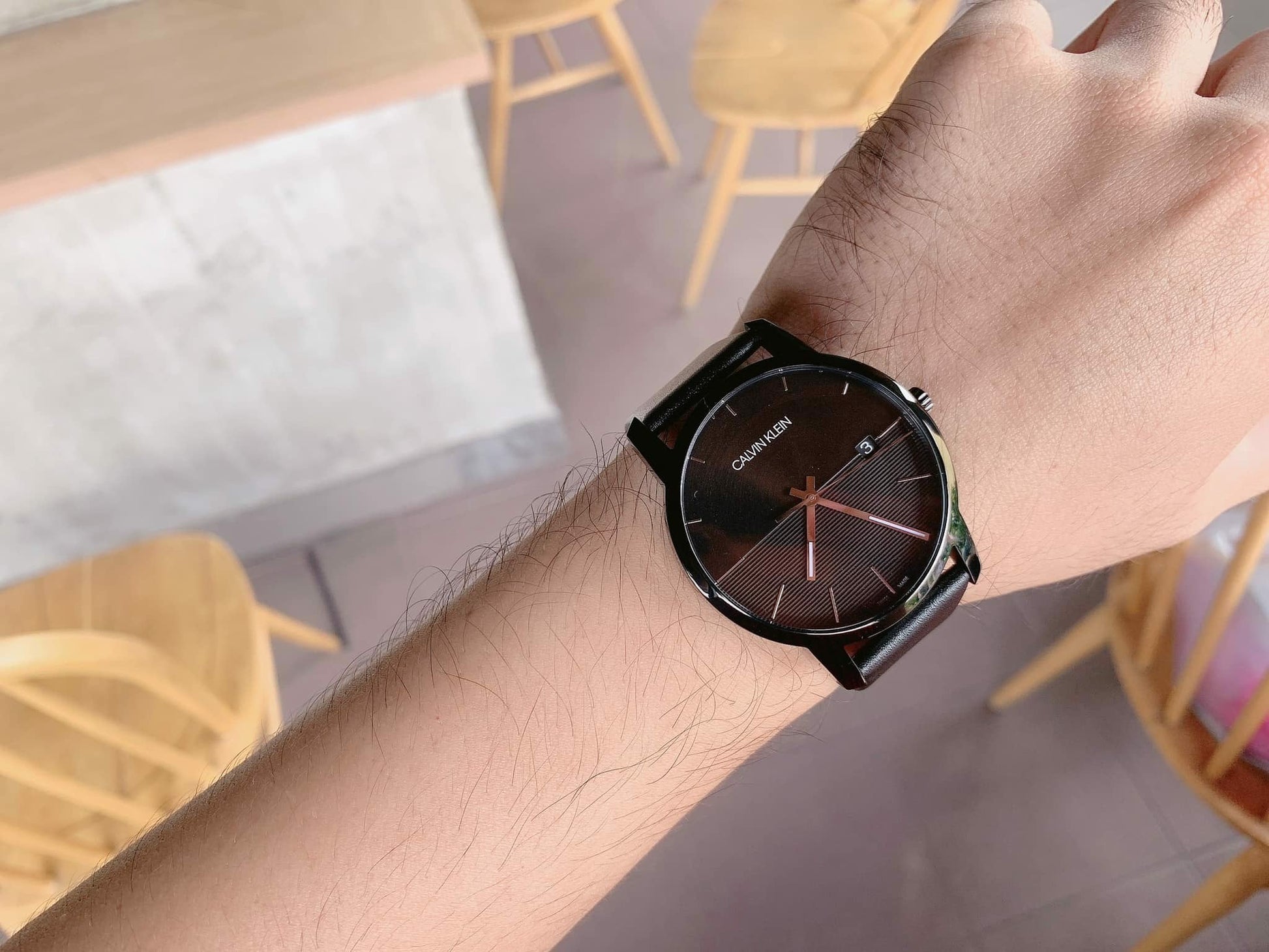  Shop Authentic Calvin Klein City Quartz Black Dial Black Leather Strap Watch for Men - K2G2G4C1 - Luxxuri