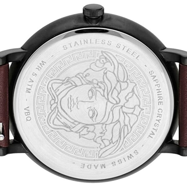  Shop Authentic Versace V-Circle Manifesto Black Dial Maroon Leather Strap Watch for Men - VBQ040017 - Luxxuri