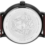  Shop Authentic Versace V-Circle Manifesto Black Dial Maroon Leather Strap Watch for Men - VBQ040017 - Luxxuri