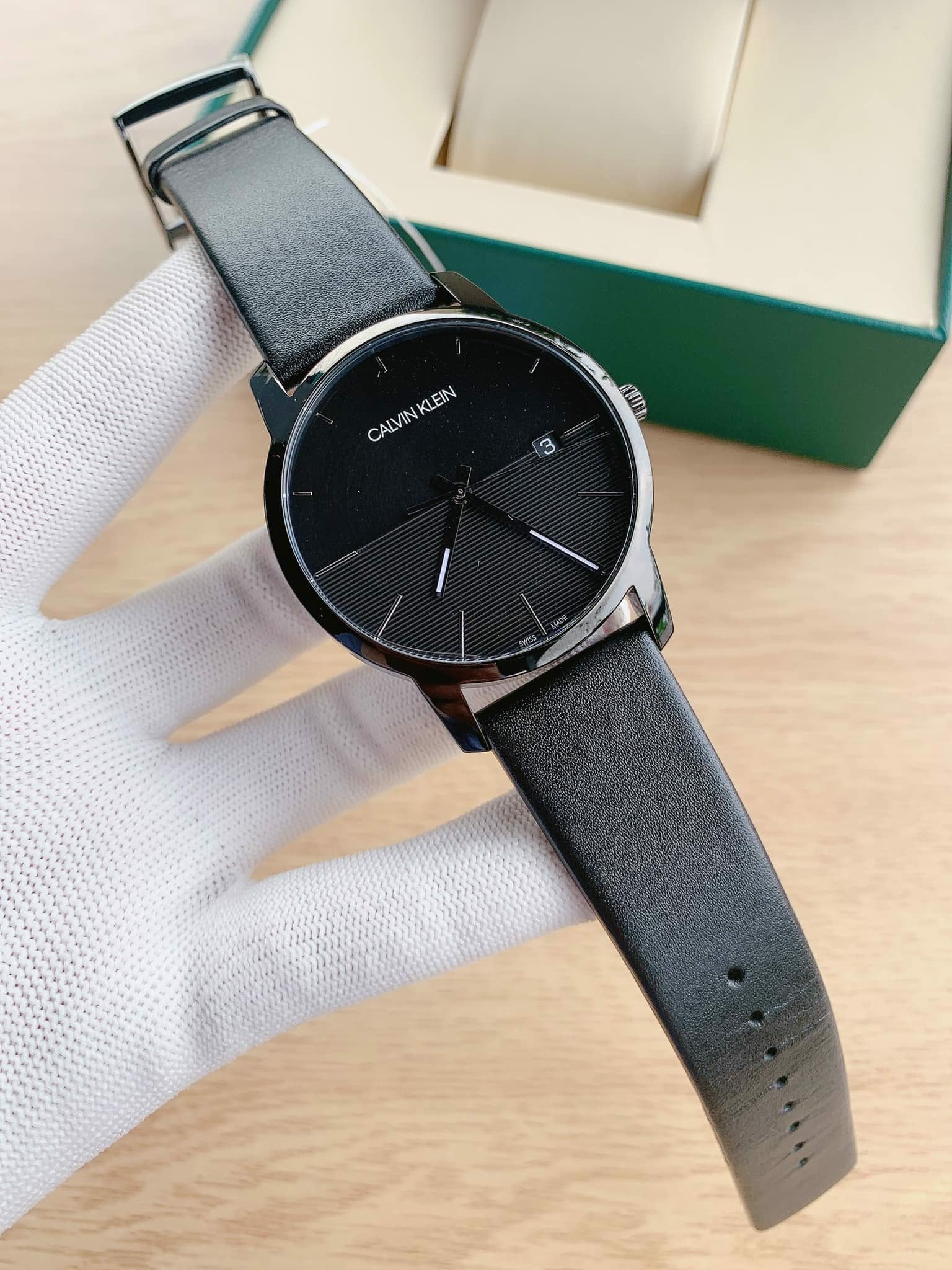  Shop Authentic Calvin Klein City Quartz Black Dial Black Leather Strap Watch for Men - K2G2G4C1 - Luxxuri