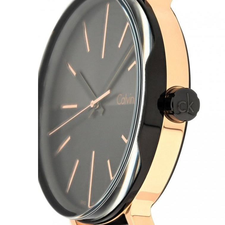  Shop Authentic Calvin Klein Boost Black Dial Black Leather Strap Watch for Men - K7Y21TCZ - Luxxuri