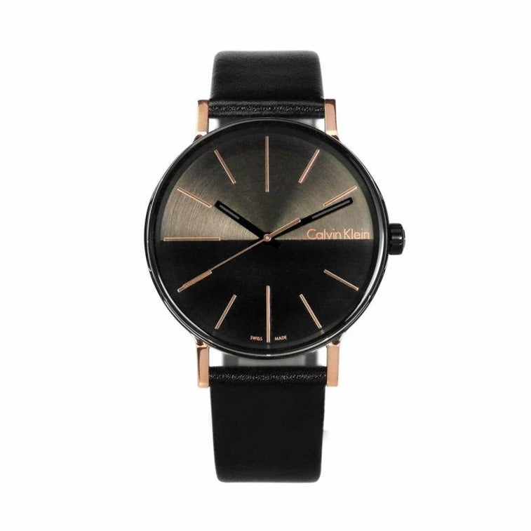  Shop Authentic Calvin Klein Boost Black Dial Black Leather Strap Watch for Men - K7Y21TCZ - Luxxuri
