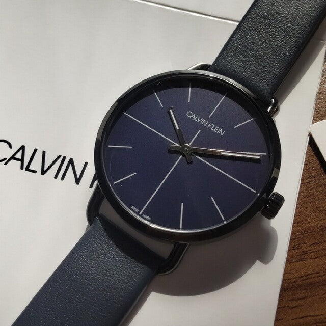  Shop Authentic Calvin Klein Even Blue Dial Blue Leather Strap Watch for Men - K7B214VN - Luxxuri