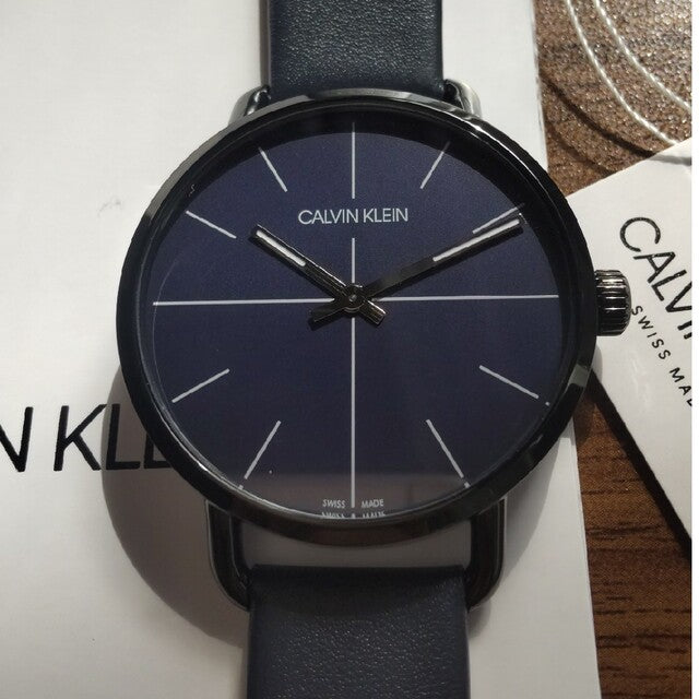  Shop Authentic Calvin Klein Even Blue Dial Blue Leather Strap Watch for Men - K7B214VN - Luxxuri