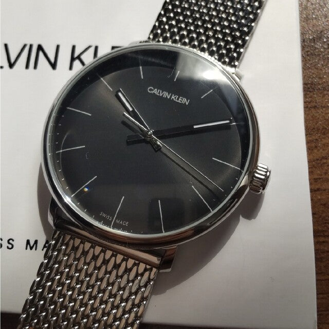  Shop Authentic Calvin Klein High Noon Black Dial Silver Mesh Bracelet Watch for Men - K8M21121 - Luxxuri