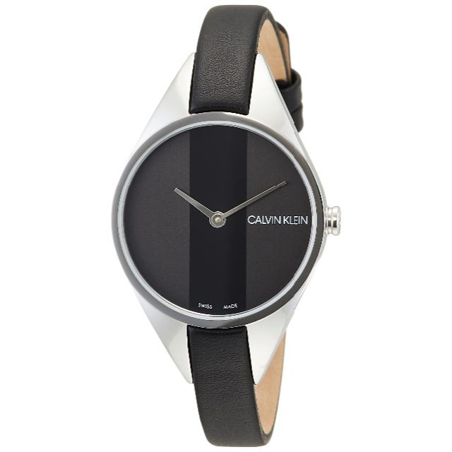  Shop Authentic Calvin Klein Rebel Black Grey Dial Black Leather Strap Watch for Women - K8P231C1 - Luxxuri