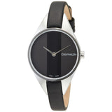  Shop Authentic Calvin Klein Rebel Black Grey Dial Black Leather Strap Watch for Women - K8P231C1 - Luxxuri
