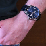  Shop Authentic Tag Heuer Carrera Calibre 5 Automatic Blue Dial Blue Leather Strap Watch for Men - WAR201E.FC6292 - Luxxuri