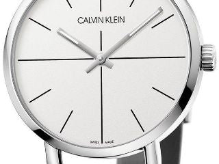  Shop Authentic Calvin Klein Evan White Dial Black Leather Strap Watch for Women - K7B231CY - Luxxuri
