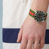  Shop Authentic Gucci Dive Automatic Black Dial Two Tone Rubber Strap Watch for Men - YA136349 - Luxxuri