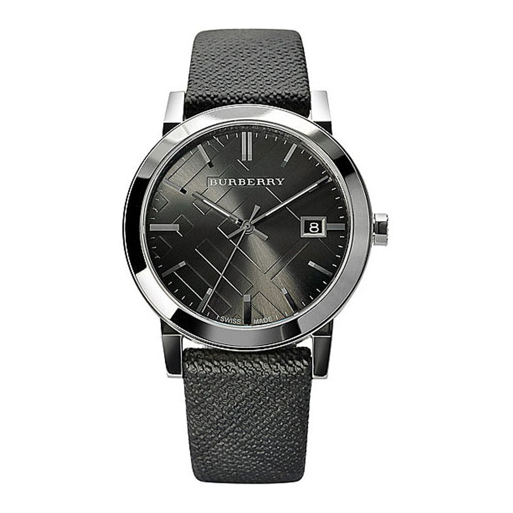  Shop Authentic Burberry Heritage Grey Dial Black Leather Strap Watch for Men - BU9024 - Luxxuri