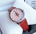  Shop Authentic Gucci G Timeless Quartz Diamonds Pink Dial Red Leather Strap Watch For Women - YA1265017 - Luxxuri