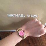  Shop Authentic Michael Kors Lexington Quartz Pink Dial Gold Steel Strap Watch For Women - MK3270 - Luxxuri