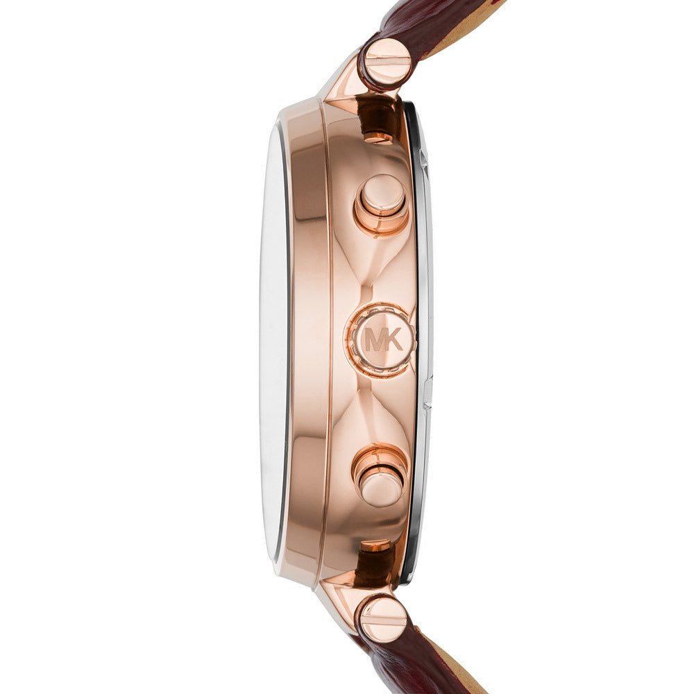  Shop Authentic Michael Kors Sawyer Maroon Dial Maroon Leather Strap Watch for Women - MK2426 - Luxxuri