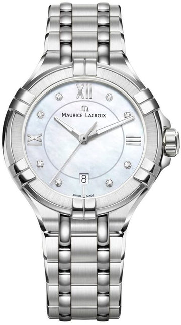  Shop Authentic Maurice Lacroix Aikon White Mother of Pearl Dial Silver Steel Strap Watch for Women - AI1004-SS002-170-1 - Luxxuri