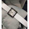  Shop Authentic Calvin Klein Mark Silver Dial White Leather Strap Watch for Women - K3R231L6 - Luxxuri