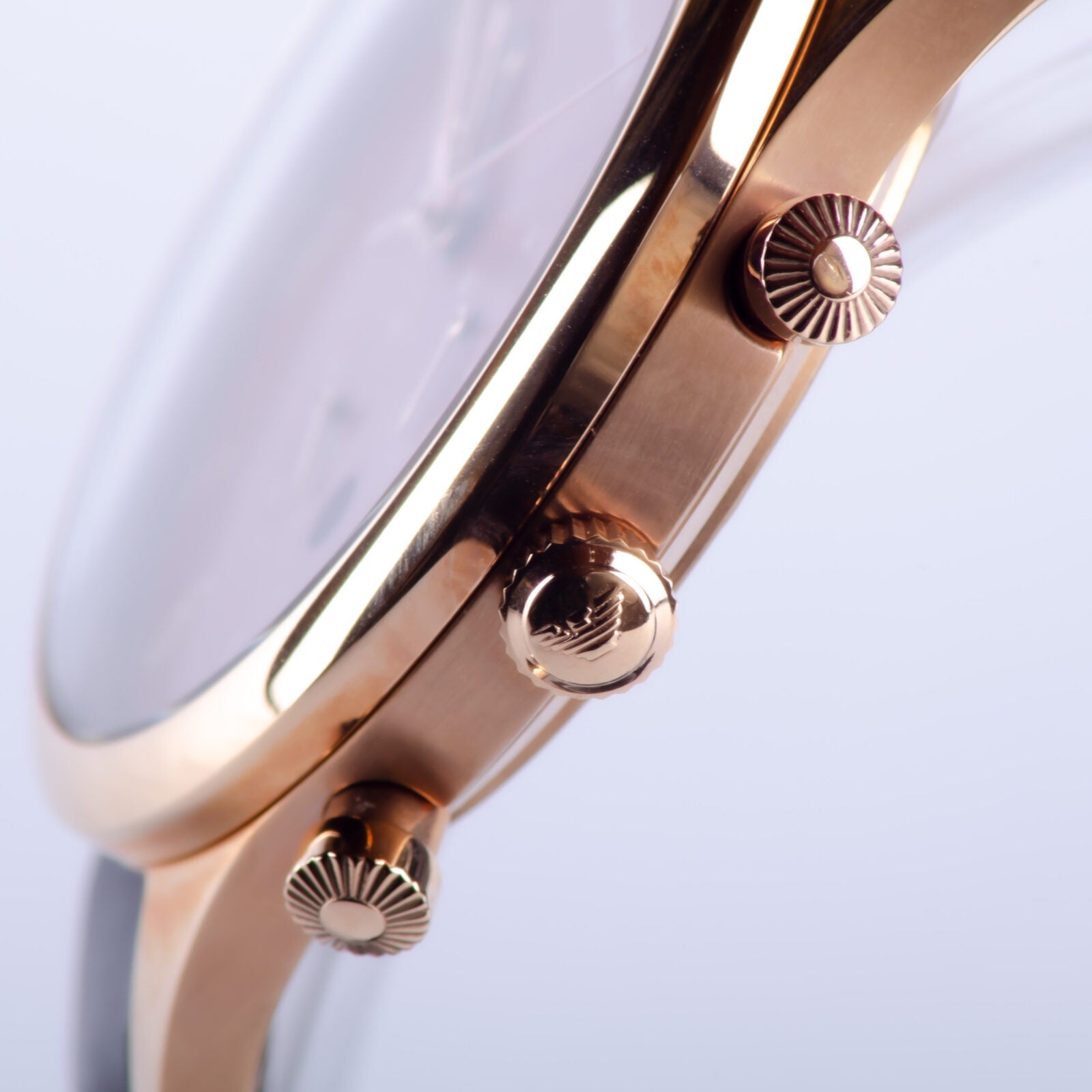 Emporio Armani Classic Chronograph Burgundy Dial Brown Leather Strap Watch For Men - AR1890