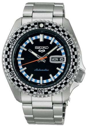  Shop Authentic Seiko 5 Sports Checker Flag Special Edition Black Dial Silver Steel Strap Watch For Men - SRPK67K1 - Luxxuri