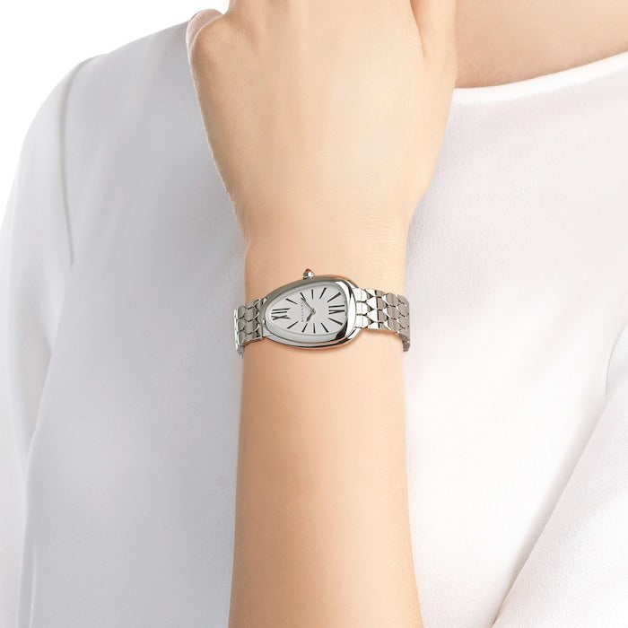  Shop Authentic Bvlgari Serpenti Seduttori Quartz White Dial Silver Steel Strap Watch for Women - SERPENTI103141 - Luxxuri