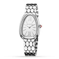  Shop Authentic Bvlgari Serpenti Seduttori Diamonds Silver Dial Silver Steel Strap Watch for Women - SERPENTI103361 - Luxxuri