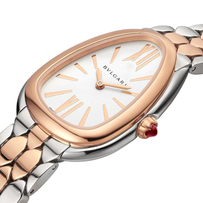  Shop Authentic Bvlgari Serpenti Seduttori White Dial Two Tone Steel Strap Watch for Women - SERPENTI103277 - Luxxuri
