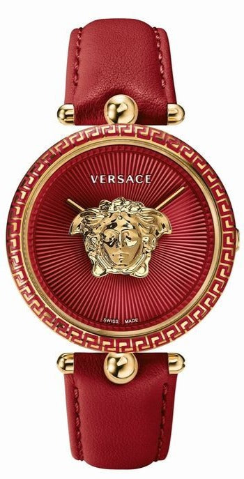  Shop Authentic Versace Palazzo Empire Red Dial Red Leather Strap Watch for Women - VCO120017 - Luxxuri