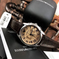  Shop Authentic Emporio Armani Valente Chronograph Brown Dial Brown Leather Strap Watch For Men - AR1785 - Luxxuri