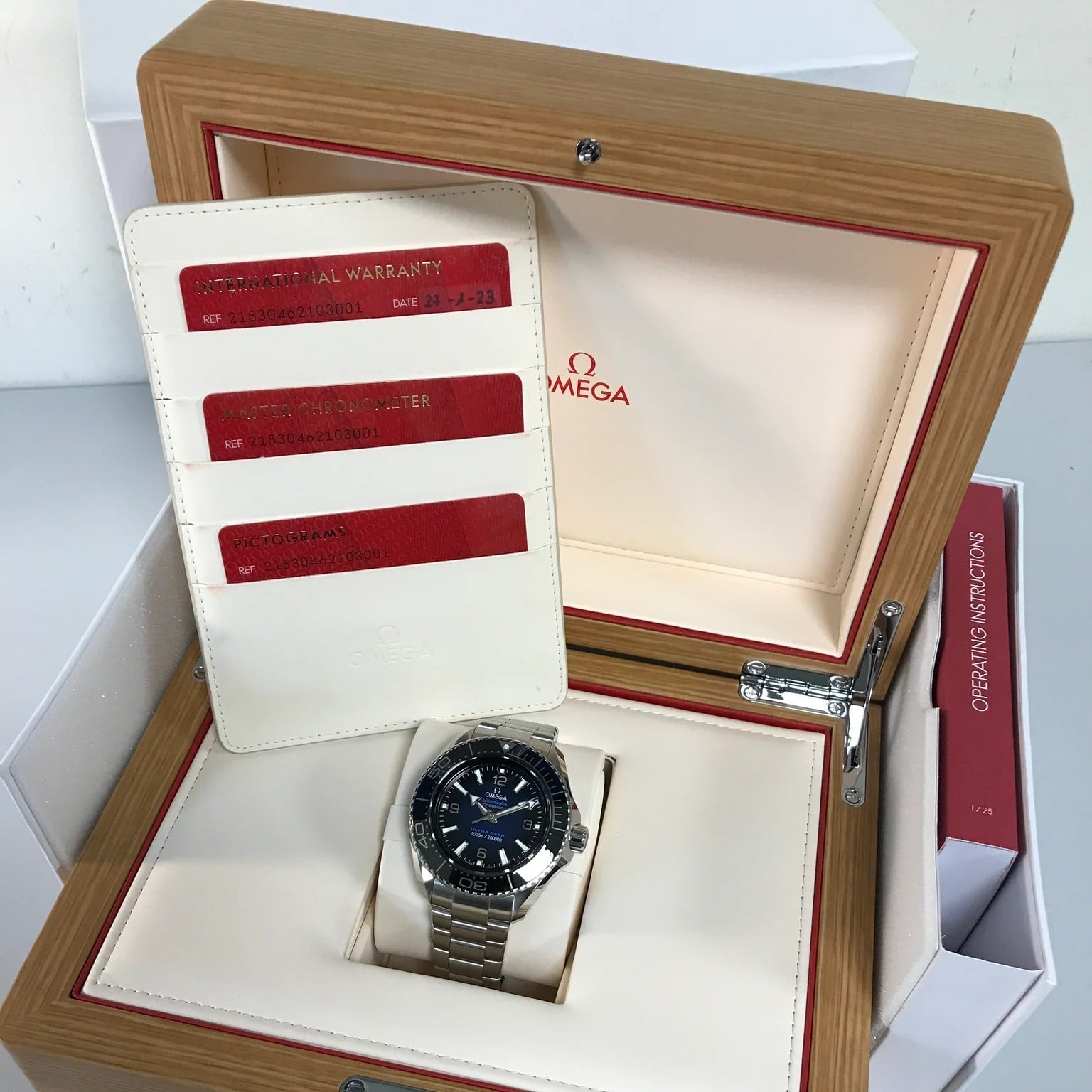  Shop Authentic Omega Seamaster Planet Ocean 6000M Co Axial Master Chronometer Blue Dial Silver Steel Strap Watch for Men - 21530462103001 - Luxxuri