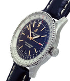  Shop Authentic Breitling Navitimer Automatic 38mm Blue Dial Blue Leather Strap Mens Watch - A17325211C1P1 - Luxxuri