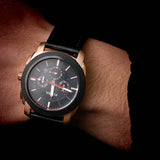  Shop Authentic Fossil Machine Chronograph Black Dial Black Leather Strap Watch for Men - FS5120 - Luxxuri