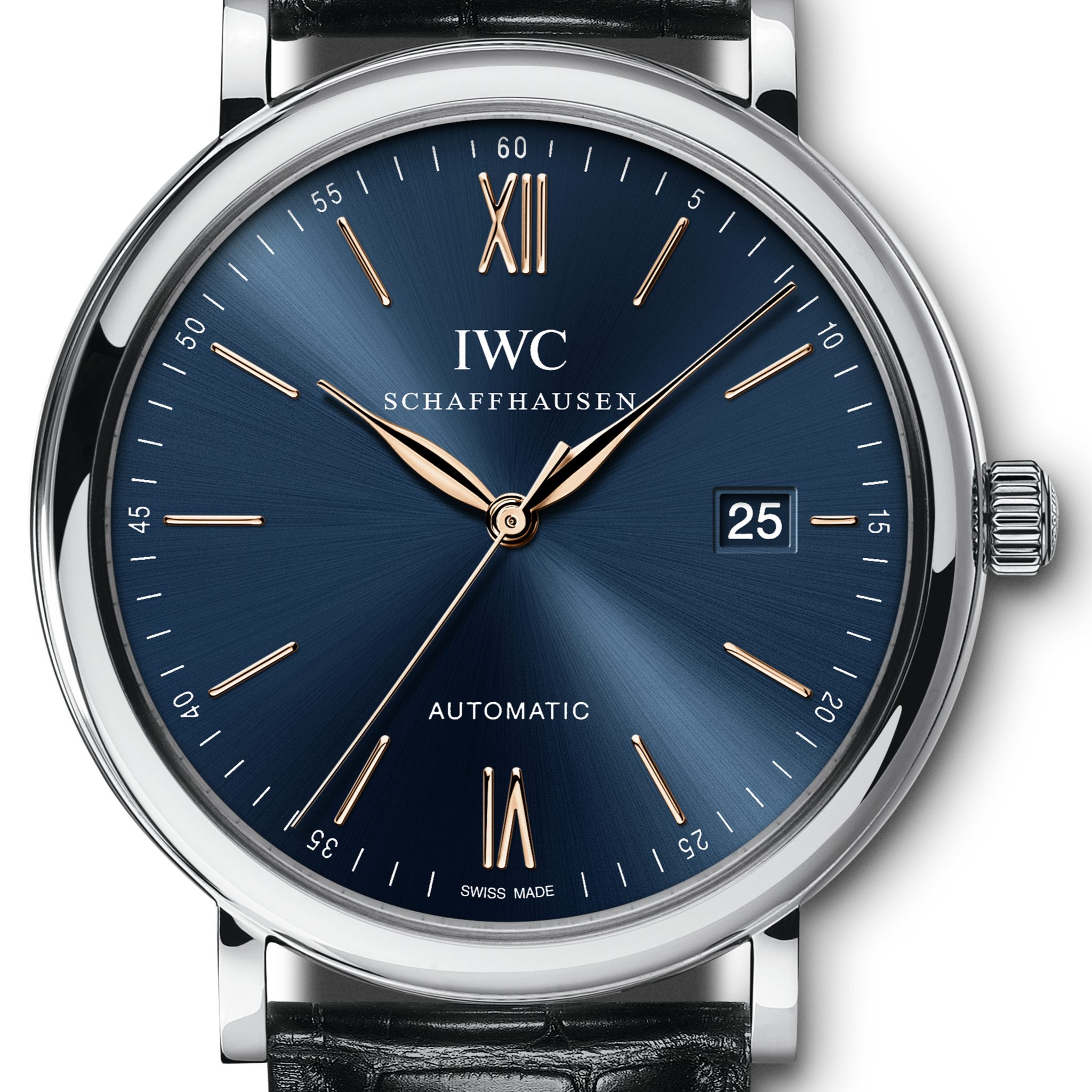  Shop Authentic IWC Portofino '150 Years Edition' Automatic Blue Dial Black Leather Strap Watch for Men - IW356518 - Luxxuri