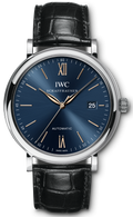  Shop Authentic IWC Portofino '150 Years Edition' Automatic Blue Dial Black Leather Strap Watch for Men - IW356518 - Luxxuri
