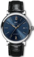  Shop Authentic IWC Portofino Automatic Blue Dial Black Leather Strap Watch for Men - IW356523 - Luxxuri