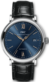  Shop Authentic IWC Portofino Automatic Blue Dial Black Leather Strap Watch for Men - IW356523 - Luxxuri