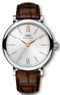 IWC Portofino Automatic Silver Dial Brown Leather Strap Watch for Women - IW357403