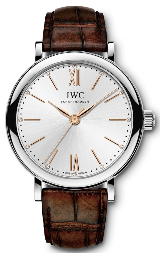  Shop Authentic IWC Portofino Automatic Silver Dial Brown Leather Strap Watch for Women - IW357403 - Luxxuri