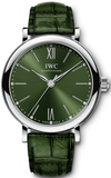  Shop Authentic IWC Portofino Automatic Green Dial Green Leather Strap Watch for Women - IW357405 - Luxxuri
