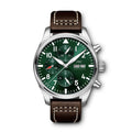  Shop Authentic IWC Pilot's Watch Chronograph Edition Racing Green 43mm Green Dial Brown Leather Strap Watch for Men - IW377726 - Luxxuri